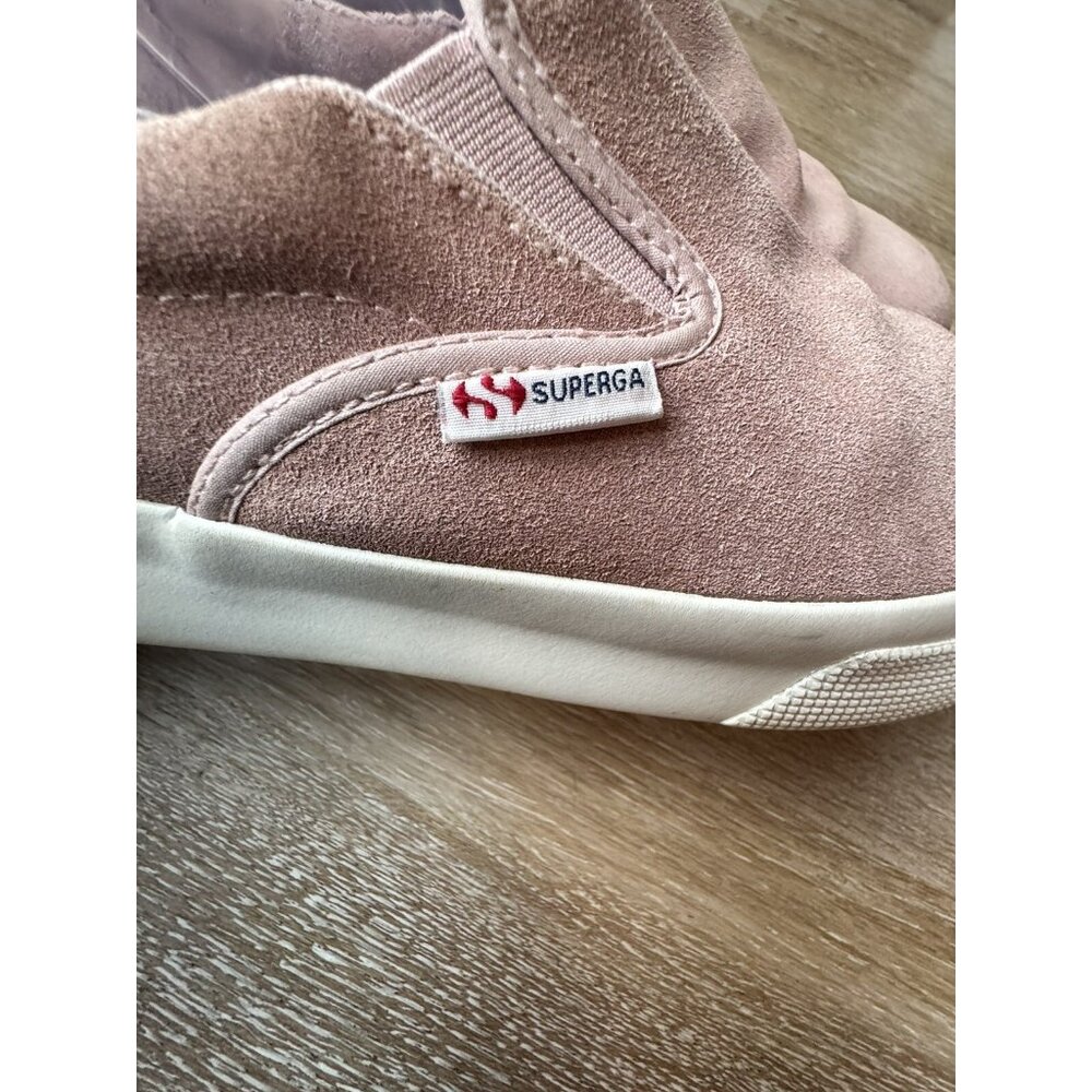 Superga Women’s Blush Pink Suede Platform Sneaker 8.5 Slip On Shoes Comfort - Picture 4 of 11